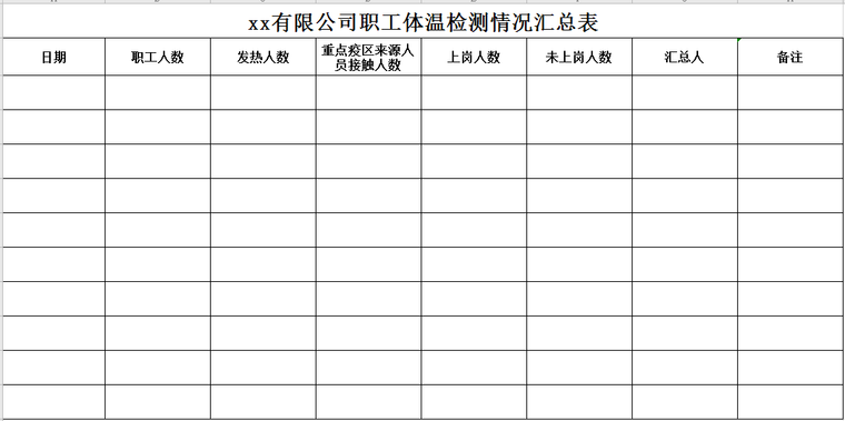 公司节后复工疫情相关信息统计表-路桥工程表格-筑龙路桥市政论坛