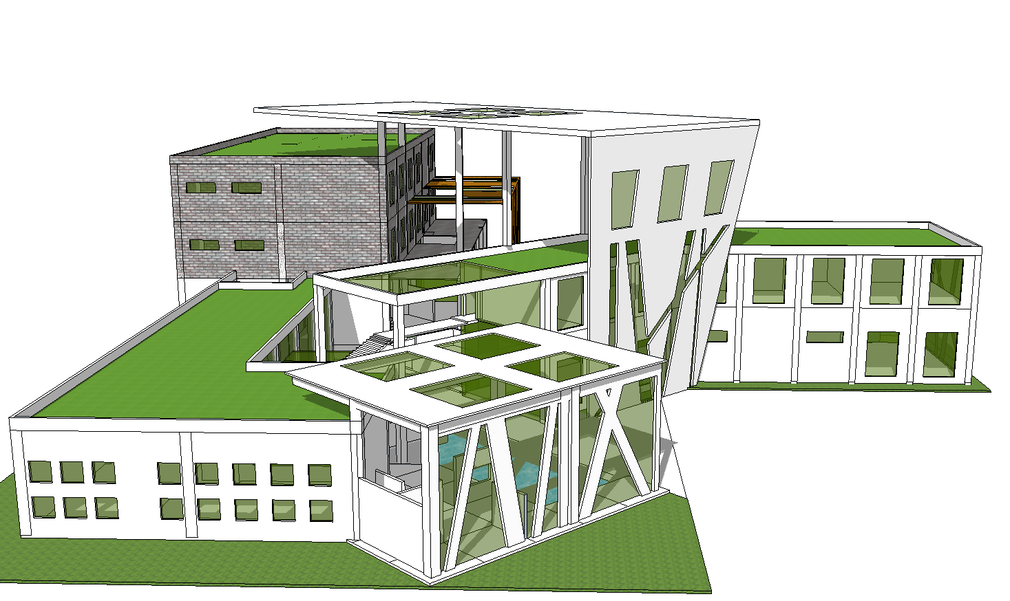 六套创意生态建筑su模型设计