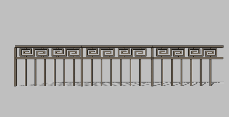 102组铁艺铁花栏杆su模型景观素材
