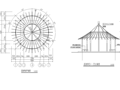 景观花架亭，花墙展开图CAD详图