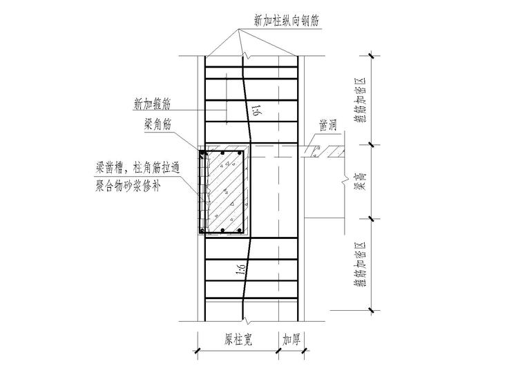 柱加大截面梁柱节点处构造