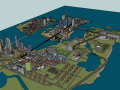 滨海城市规划su模型