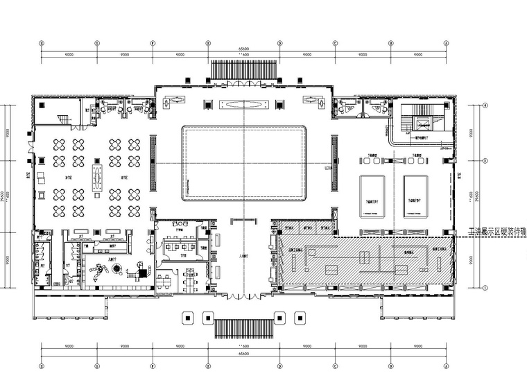 地产城售楼中心室内装修cad施工图 官方摄影 资料内容包含:平面布置图