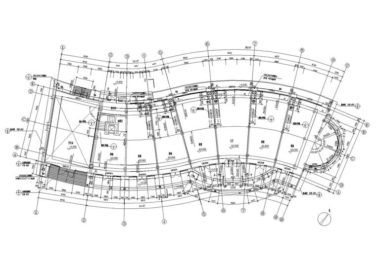 异形屋顶多层会所建筑施工图