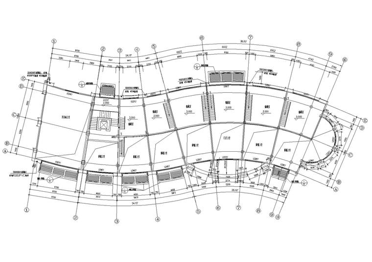 异形屋顶多层会所建筑施工图