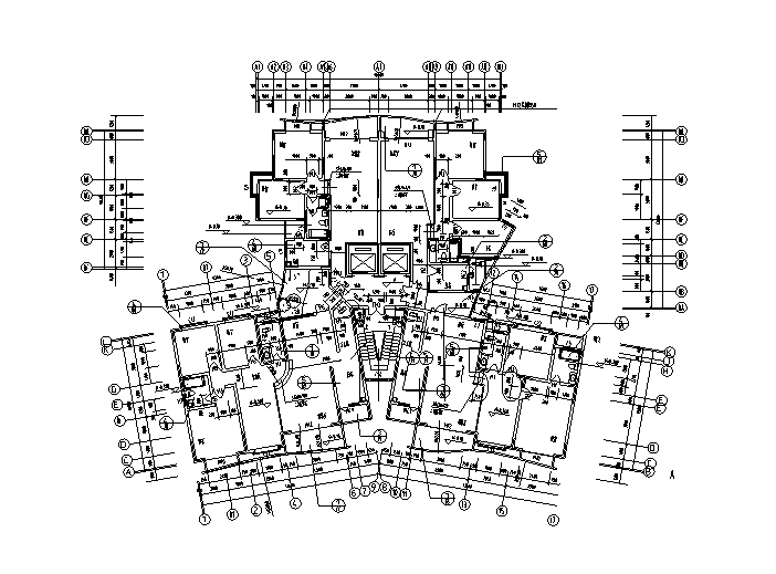 88套带电梯住宅户型平面图(cad)