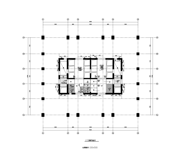 180m型钢砼框架-砼核心筒办公楼建筑结构图