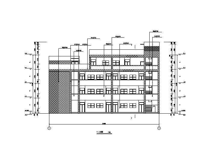 某小学扩建项目教学楼立面图2