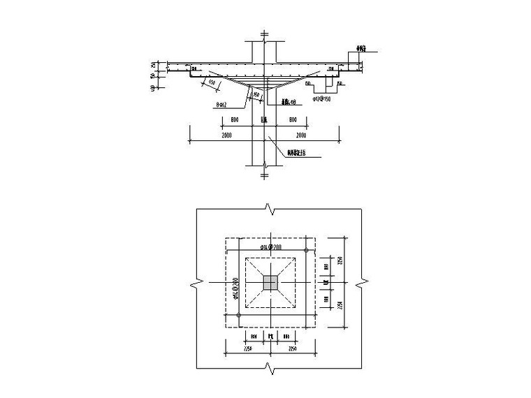 无梁楼盖柱帽配筋大样图