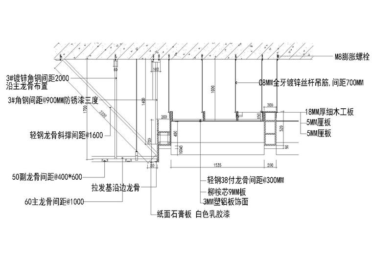 室内通用天花吊顶节点(材料拼接,龙骨等)