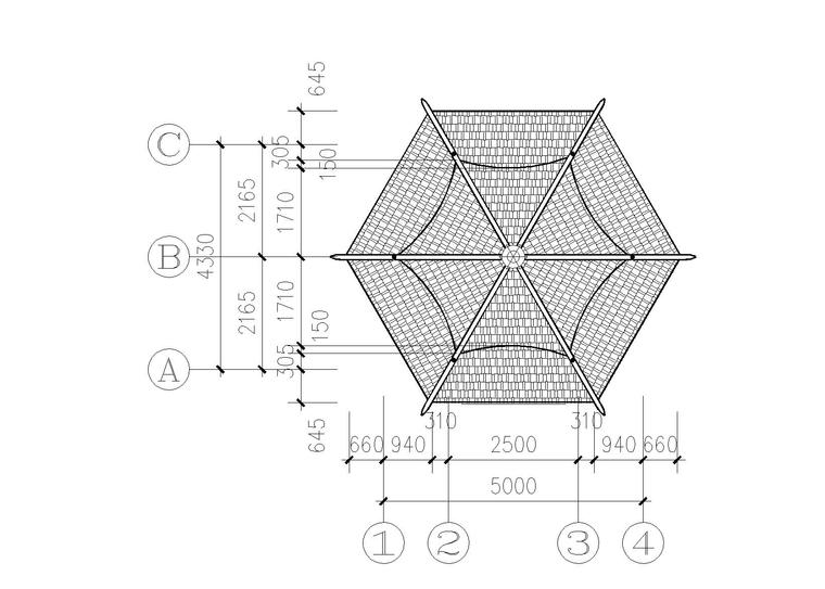 六角亭施工图设计_cad