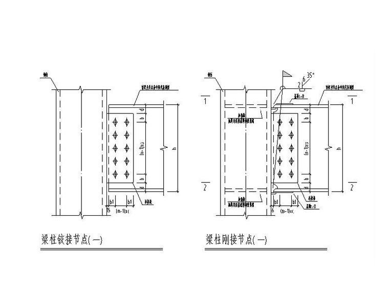 钢梁与钢梁,钢梁与钢柱连接节点详图cad