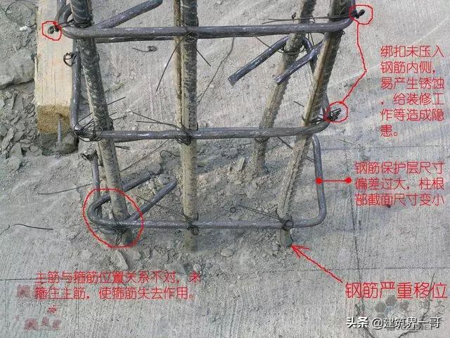 7,柱子钢筋绑扎差,而且不注意成品保护,造成较多破坏,严重影响工程