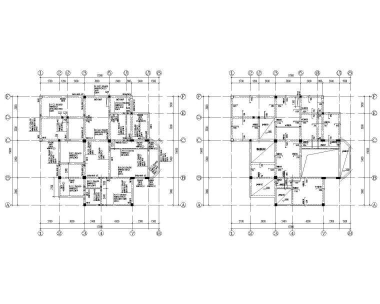 某三层别墅混凝土结构施工图(cad)