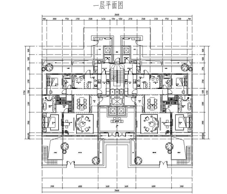 多层洋房170户型平面图