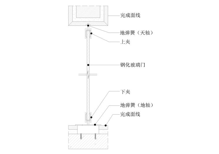 地弹簧玻璃门节点图