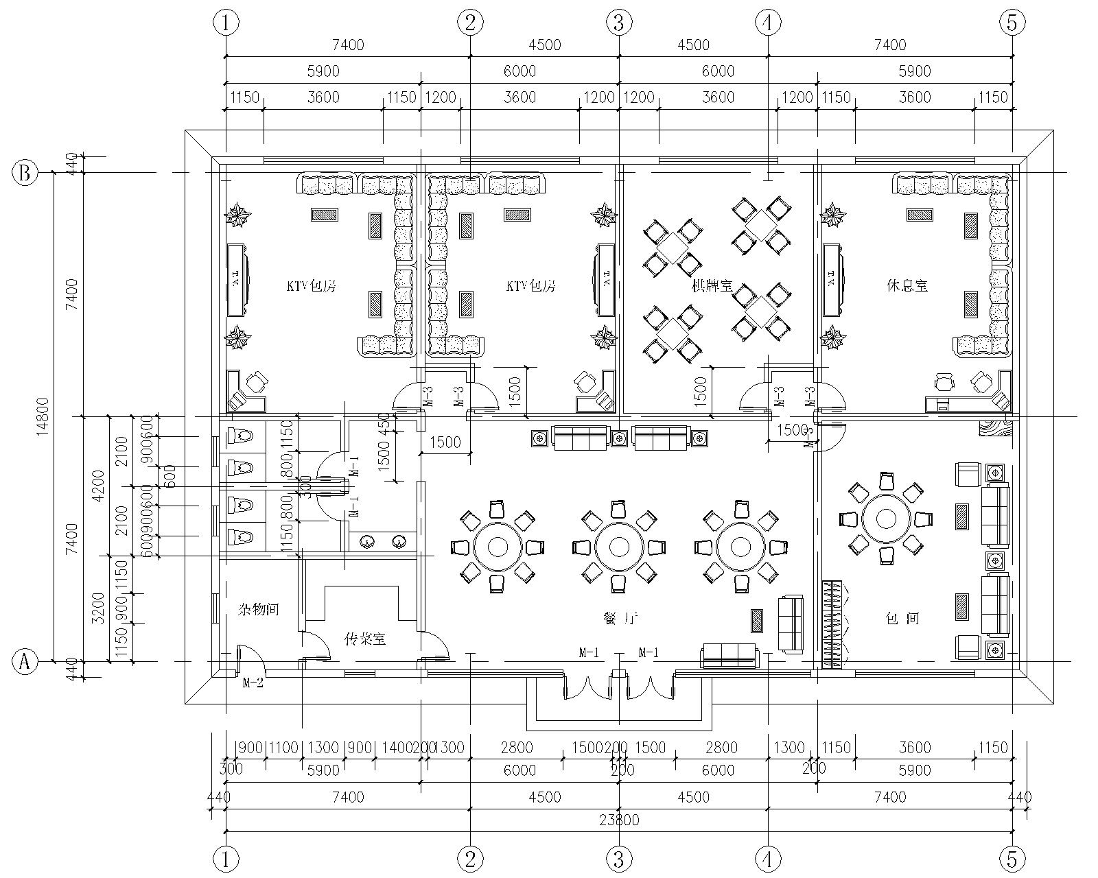 单层钢结构食堂图纸资料下载-单层食堂餐饮钢结构施工图(cad含建筑图)