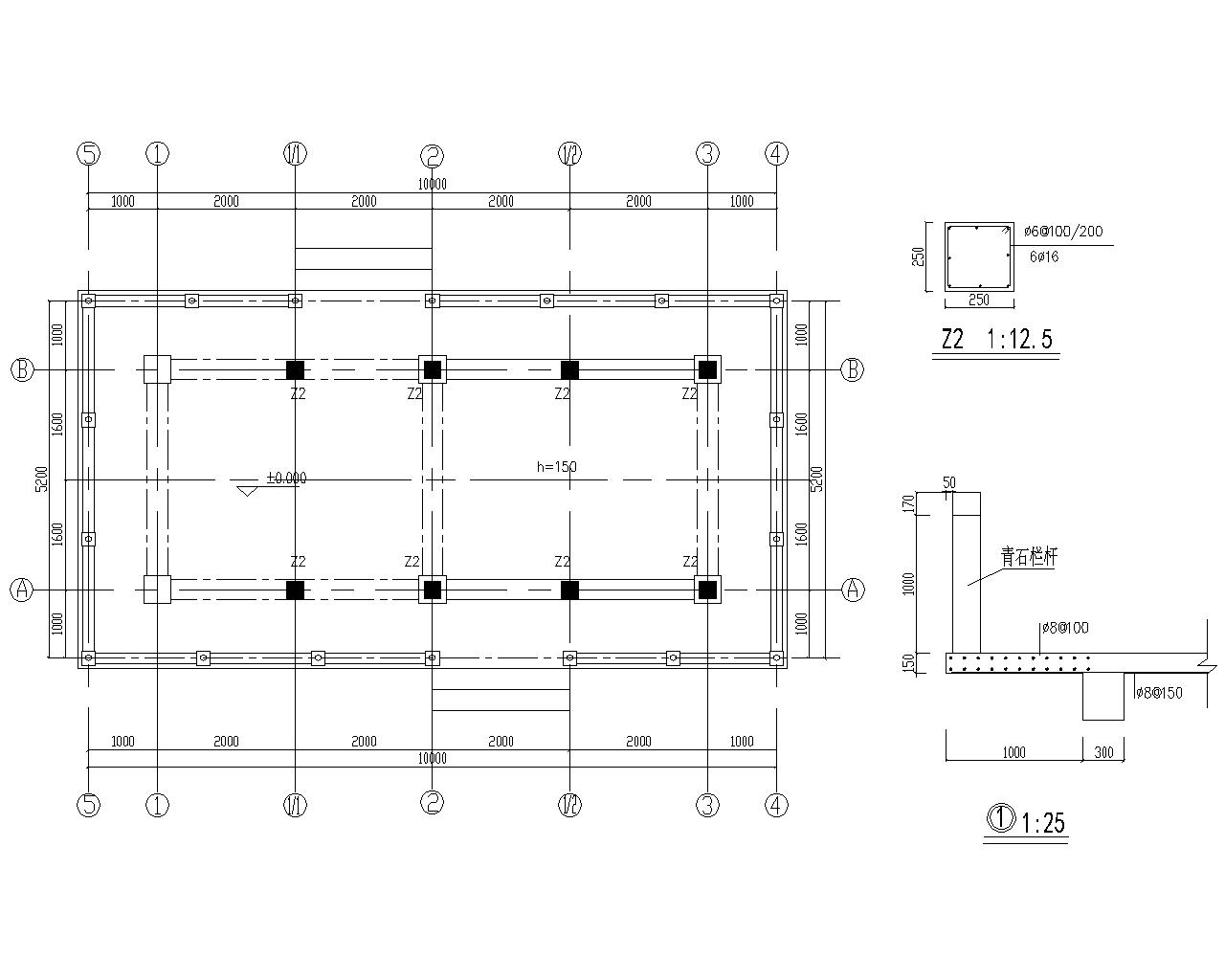 木构坡屋顶施工资料下载-某水榭混凝土主体木屋顶结构施工图(cad)