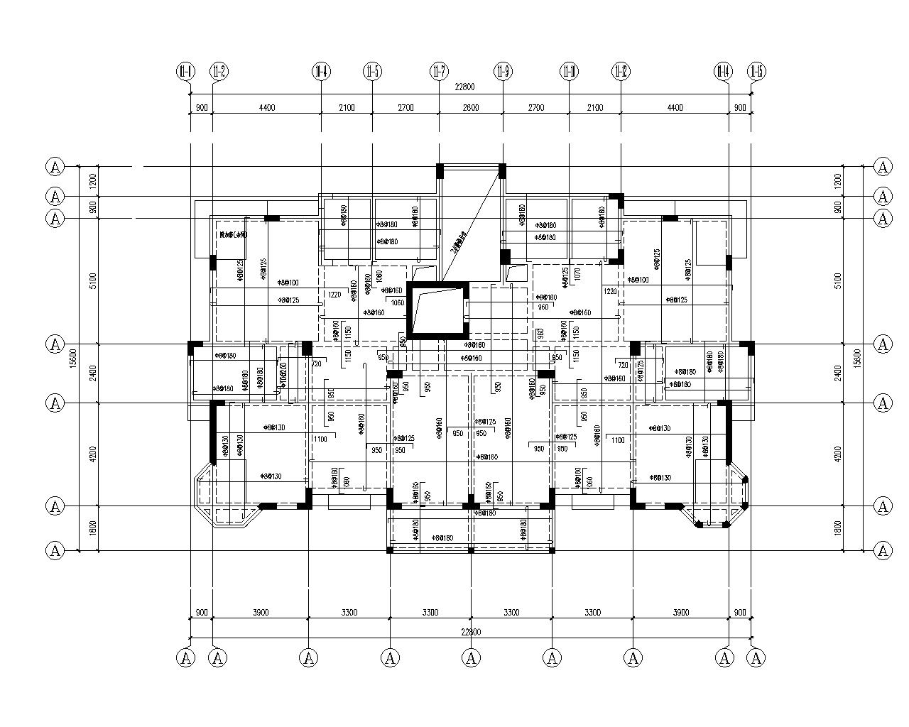 11层框架建筑图纸资料下载-某11层高层框架剪力墙结构施工图(cad)