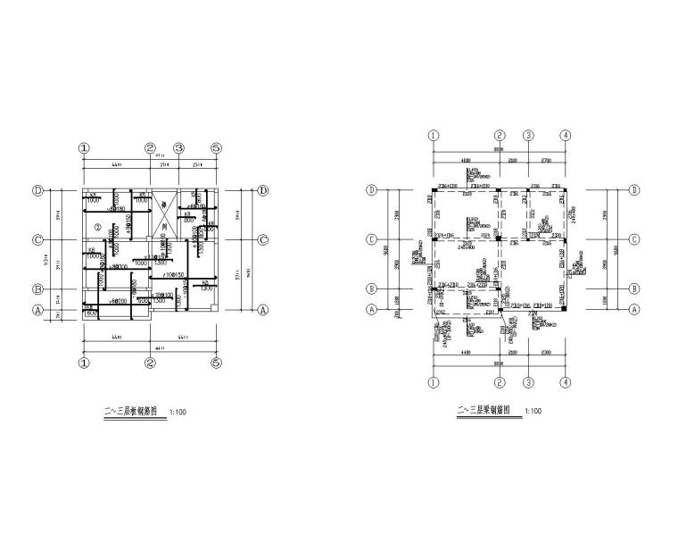 某三层别墅混凝土结构施工图(cad)