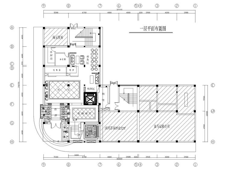 装饰施工图 效果图 资料内容包含:封面,目录,设计说明,一层布置平面图