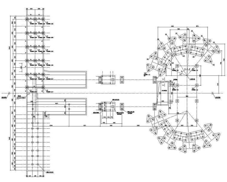 搅拌站桩基础混凝土结构施工图(cad)