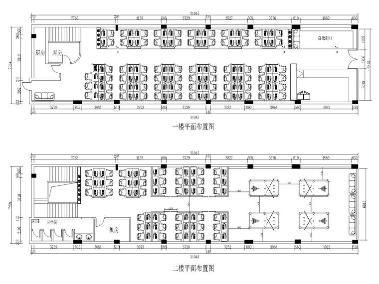 贵阳某工业风网吧施工图_效果图