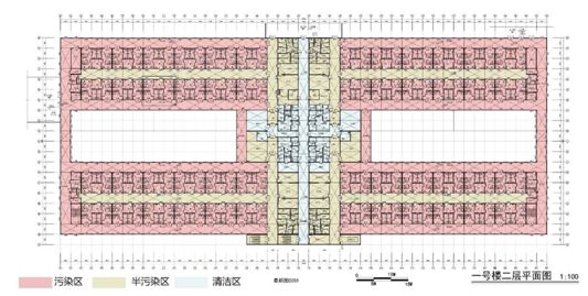 楼为工字形布局,采用成熟的标准做法:平面的基本格局为"三区两通道"