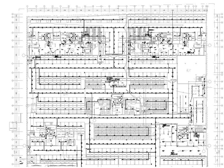 住宅小区地下室电气施工图战时通信和三种通风方式桥架走向示意图