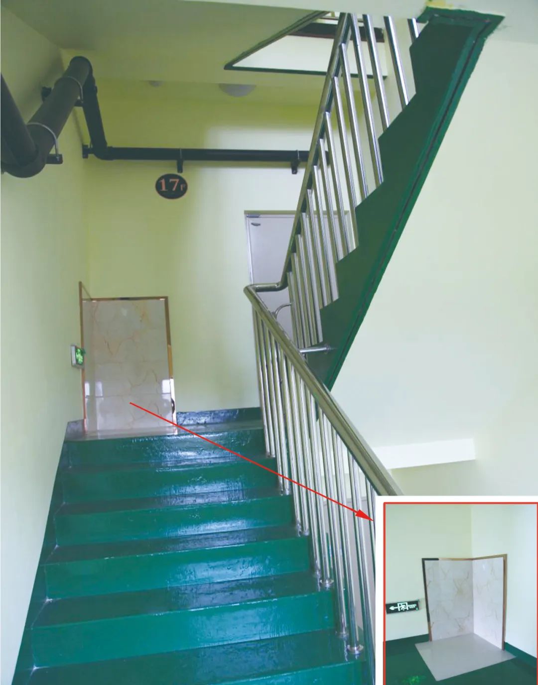 楼梯踏步地坪漆及回收箱贴砖效果