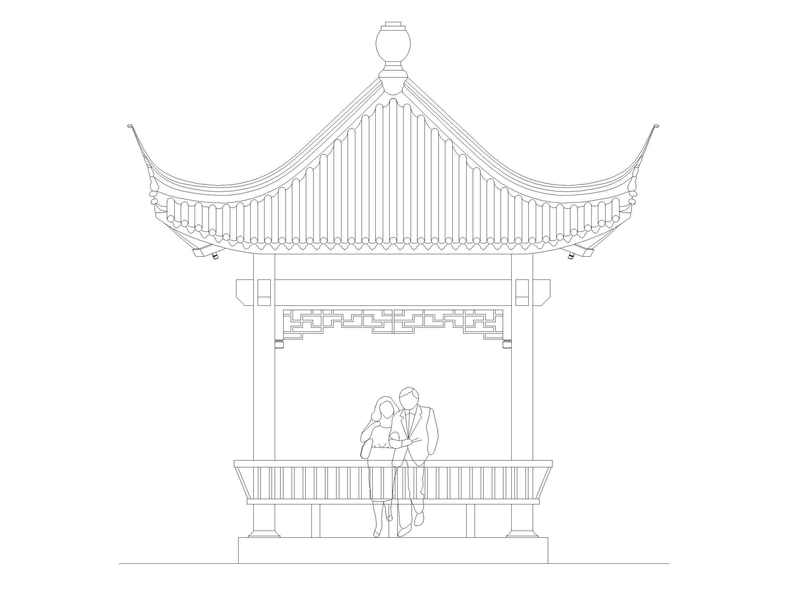 混泥土四角亭资料下载-古建四角亭 钢筋混凝土结构