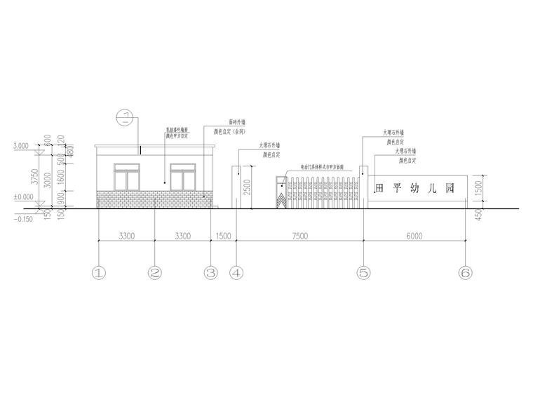 幼儿园大门建筑施工图_2018