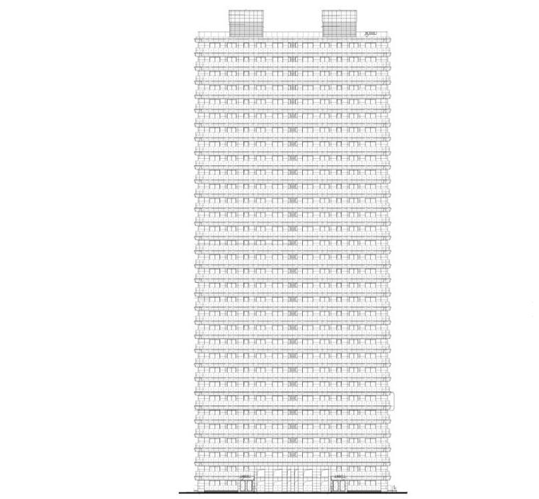 现代风格8栋住宅建筑施工图设计 立面图