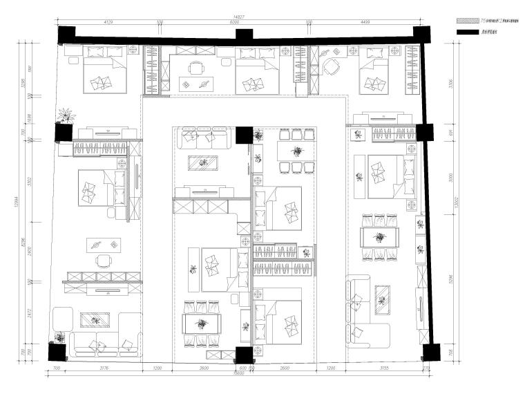 [重庆]123㎡全屋定制家具店施工图 su模型