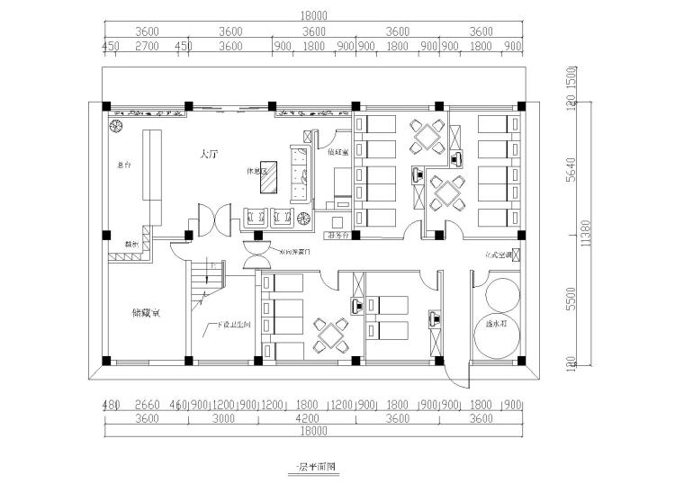 常熟忆江南浴场休闲会所施工图 资料内容包含:室内cad施工图(平面布置