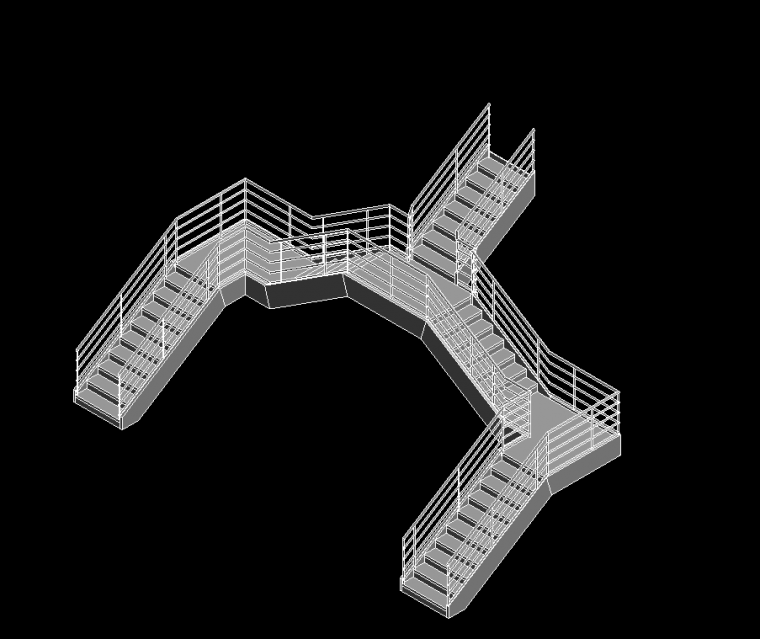 模型成果如图所示:    1.首先先画一段楼梯,如图所示:   2.