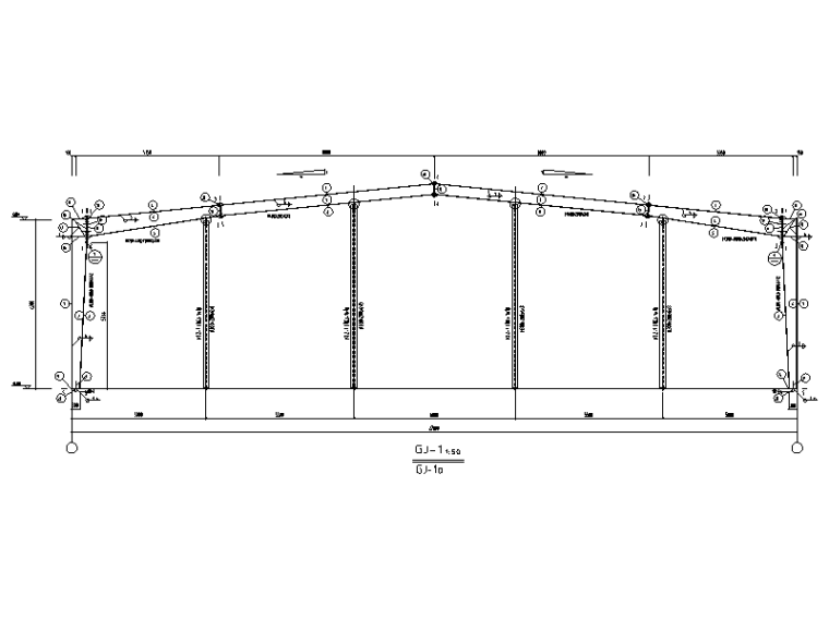 单层建筑 图纸深度:施工图 民用建筑设计使用年限:50年 结构形式:钢