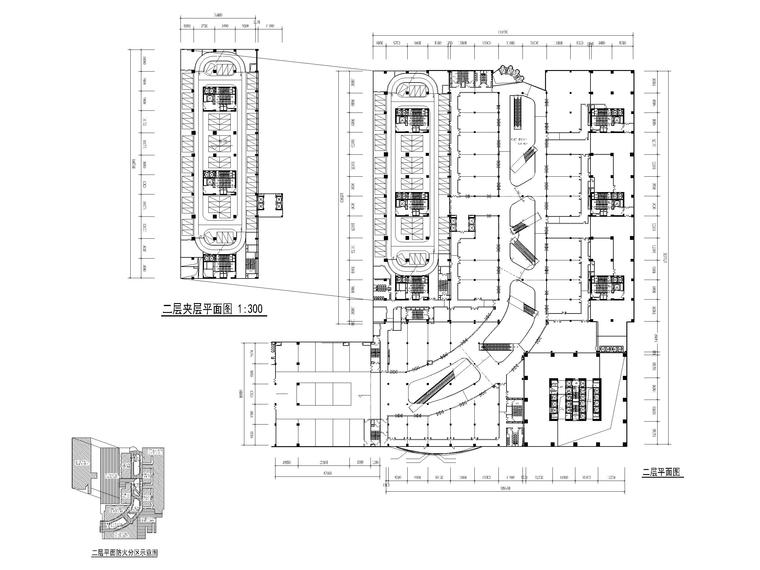 无锡大型超高层68层商业综合体建筑方案图 二层平面图