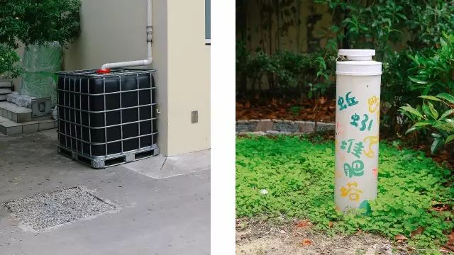 雨水收集箱和蚯蚓堆肥塔