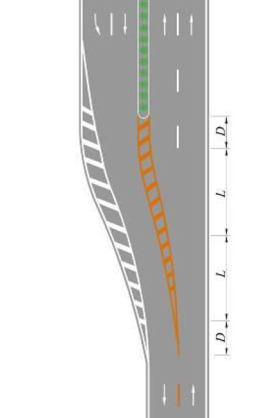 路面宽度渐变段标线设计的疑问
