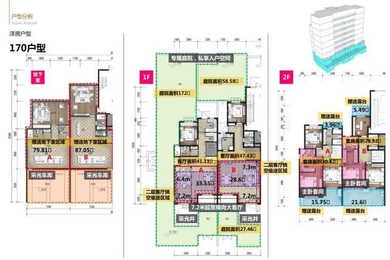 高层 叠墅 洋房 别墅合院投标方案170户型