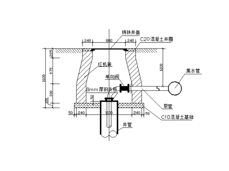 暗埋式井口剖面示意图