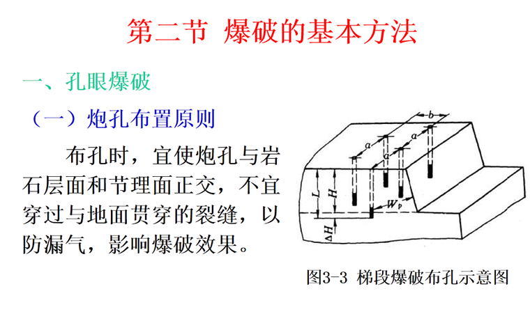 炮孔布置原则