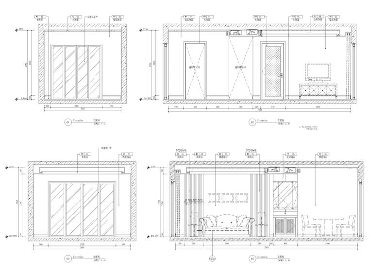 [上海]128㎡四居室复式家装样板房施工图