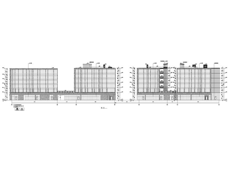 六层框架结构综合办公楼建筑施工图 立面图2