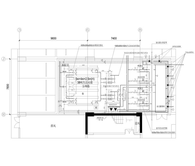 水泵房布置平面图