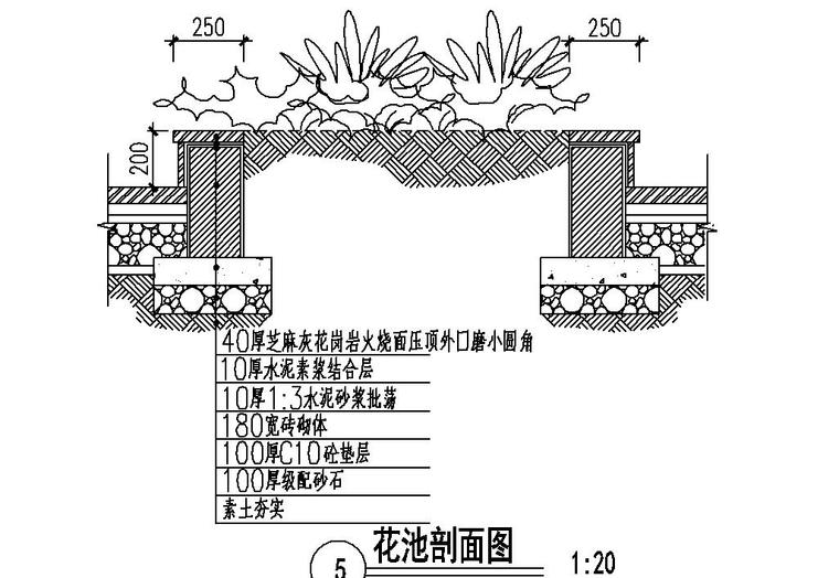 旱喷,园路及花池节点大样图设计