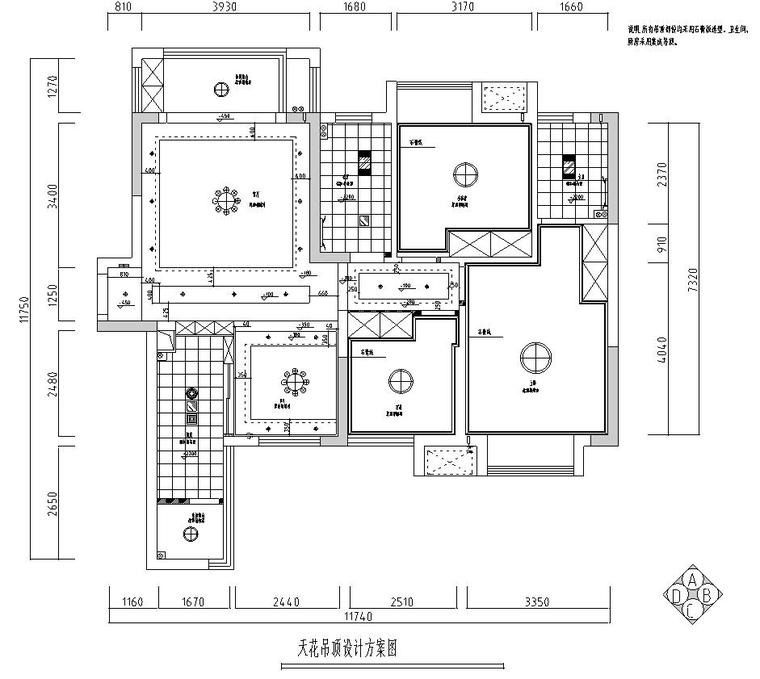 中式风格3室2厅2卫住宅施工图设计-住宅装修-筑龙室内