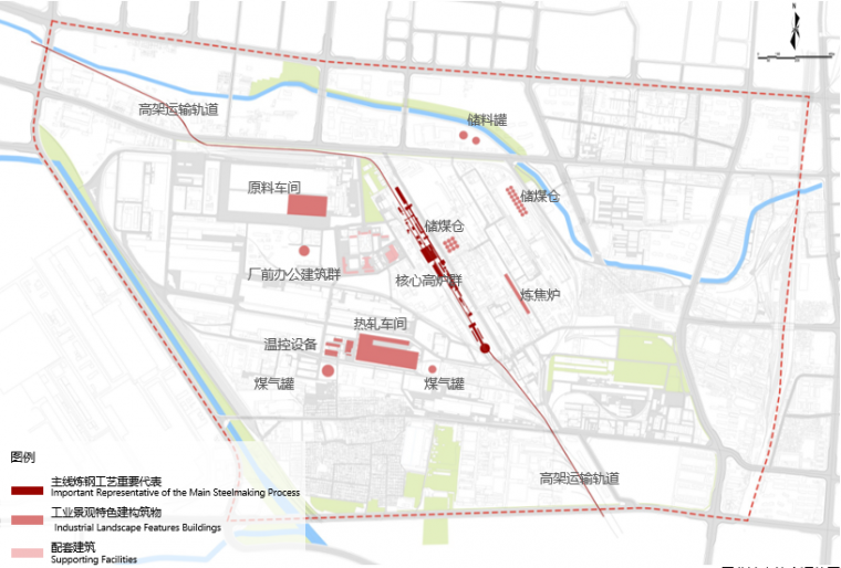 基地周边产业以物流和商贸市场为主 整体产业较为低端.邯钢西厂区