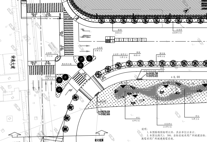 某机场周边配套道路景观cad施工图